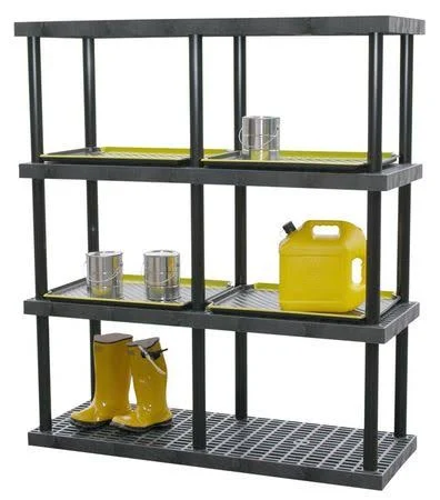 STRUCTURAL Plastics S6624a Shelving Unit,Add-On,24x66x24 in,350 lb, Black
