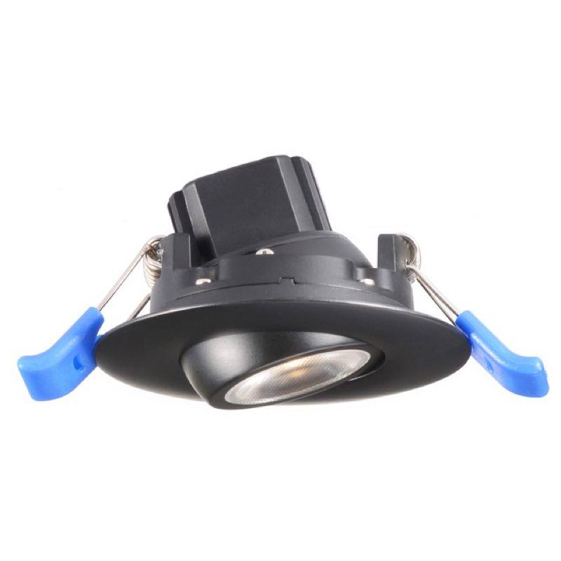 Lotus LED Lights 2 inch Round Eyeball Gimbal HO 5.5W LED 3000K Black 24 Degree 490 Lm Type IC Wet Locations Air-Tight CRI 90 (LL