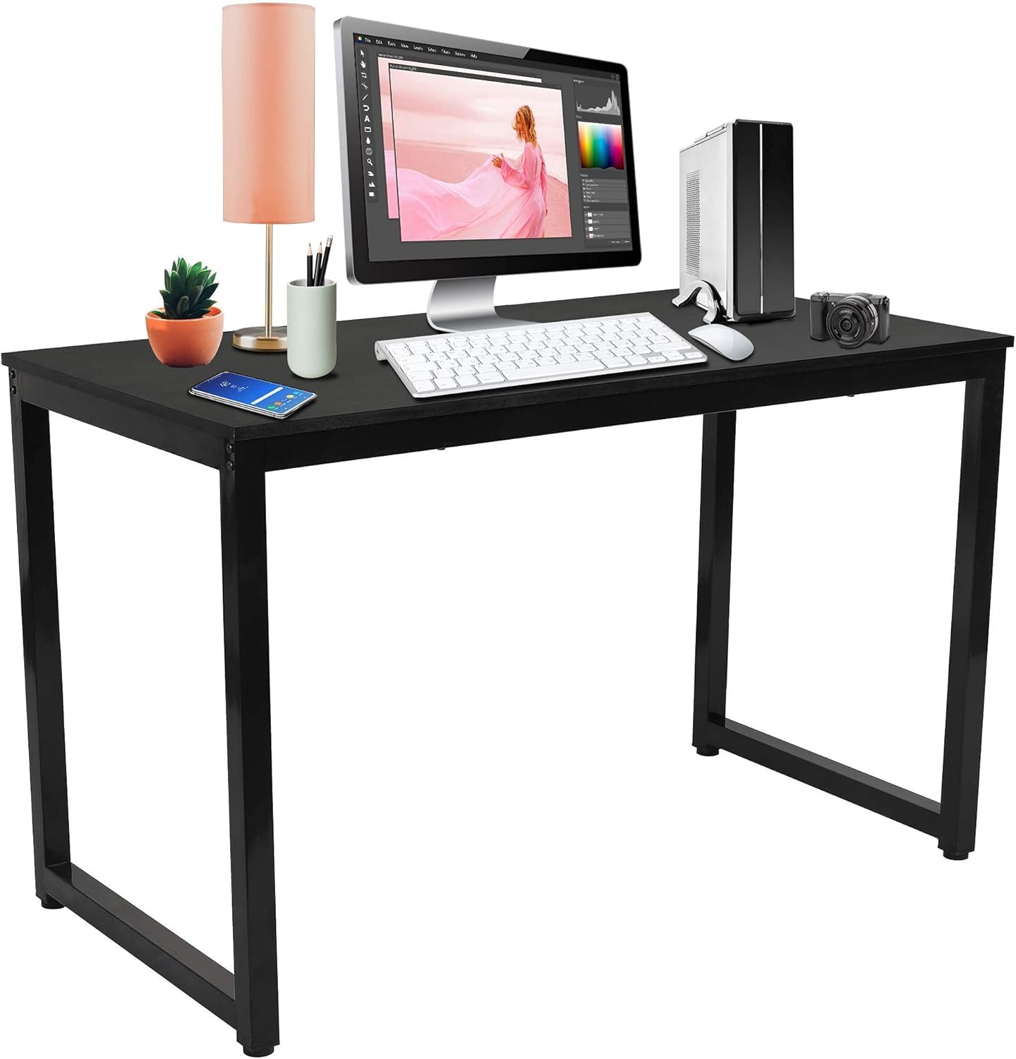 Halter Laptop Desk Table for Small Spaces, Black Desk Frame, 1 Pack