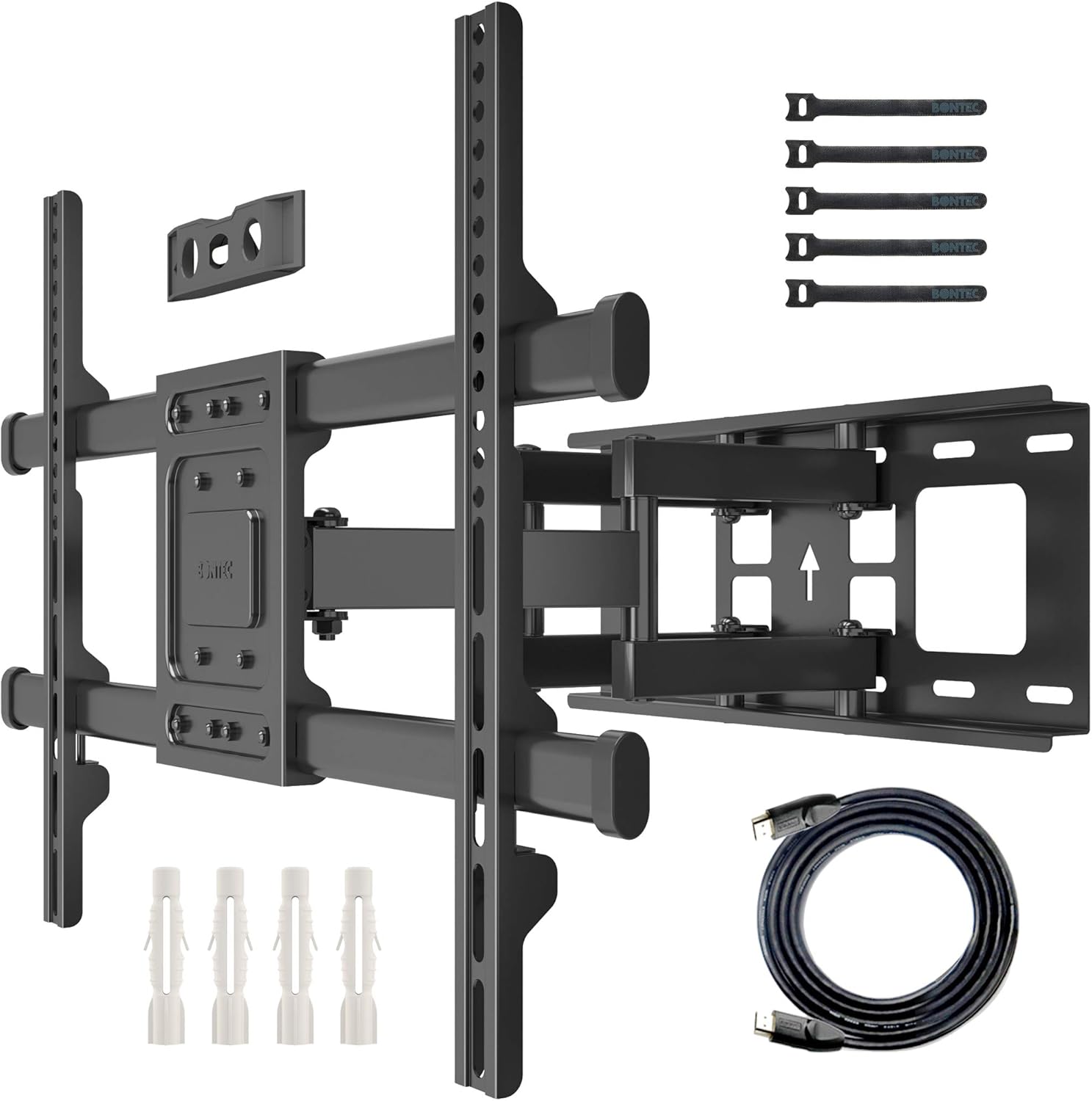 TV Wall Mount, Full Motion TV Wall Mount Bracket for Most 32-75 Inches LED, LCD, OLED Flat&Curved TVs, Heavy Duty Strong Dual Articulating Swivels Arms TV Mount Holds up to 132lbs, Max VESA 600x400mm.
