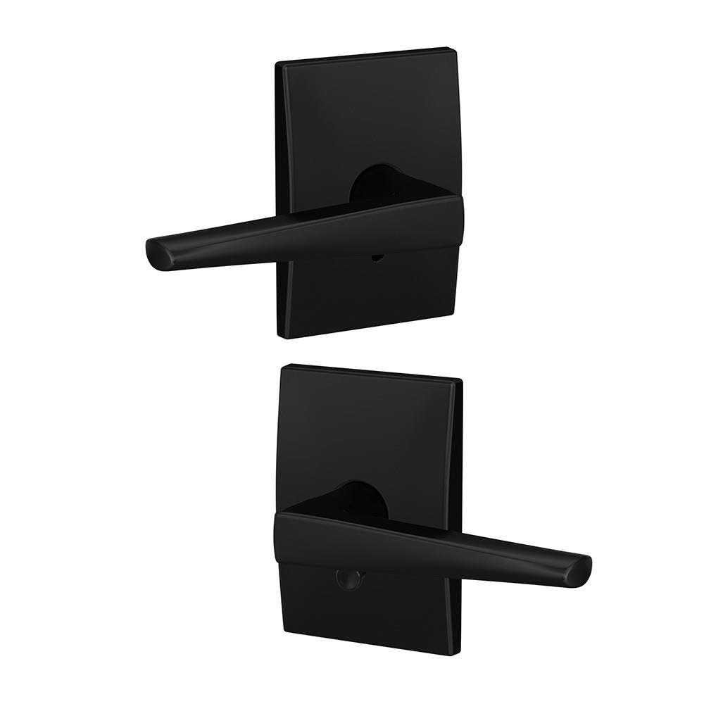 Schlage FC21-ELR-CEN Custom Eller Passage u0026 Privacy Door Lever Set with Century Matte Black