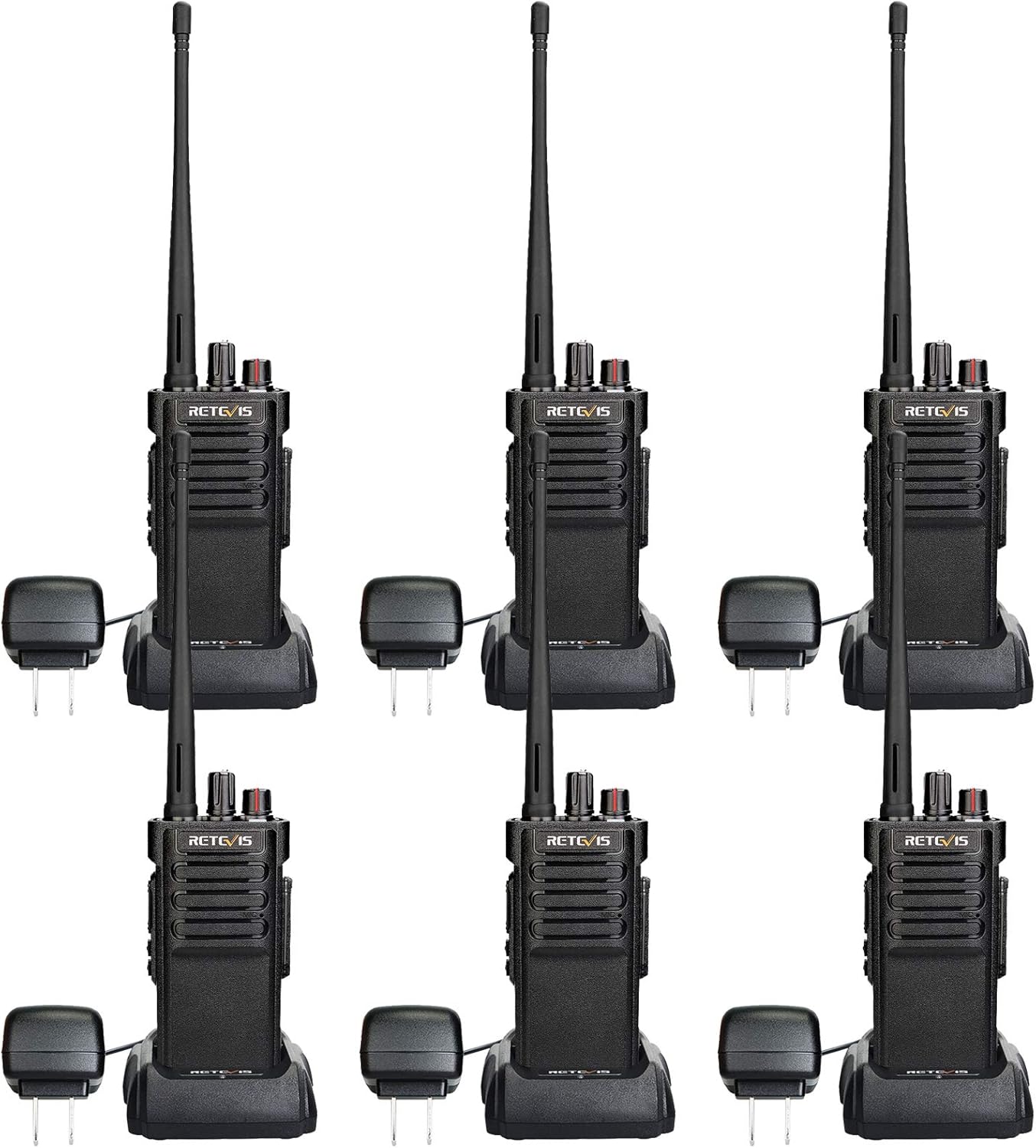 Retevis RT29 Handheld Two Way Radios Long Range,Heavy Duty 2 Way Radios with 3200mAh Rechargeable,Security Call Shock Resistant Walkie Talkies for Construction(6 Pack)