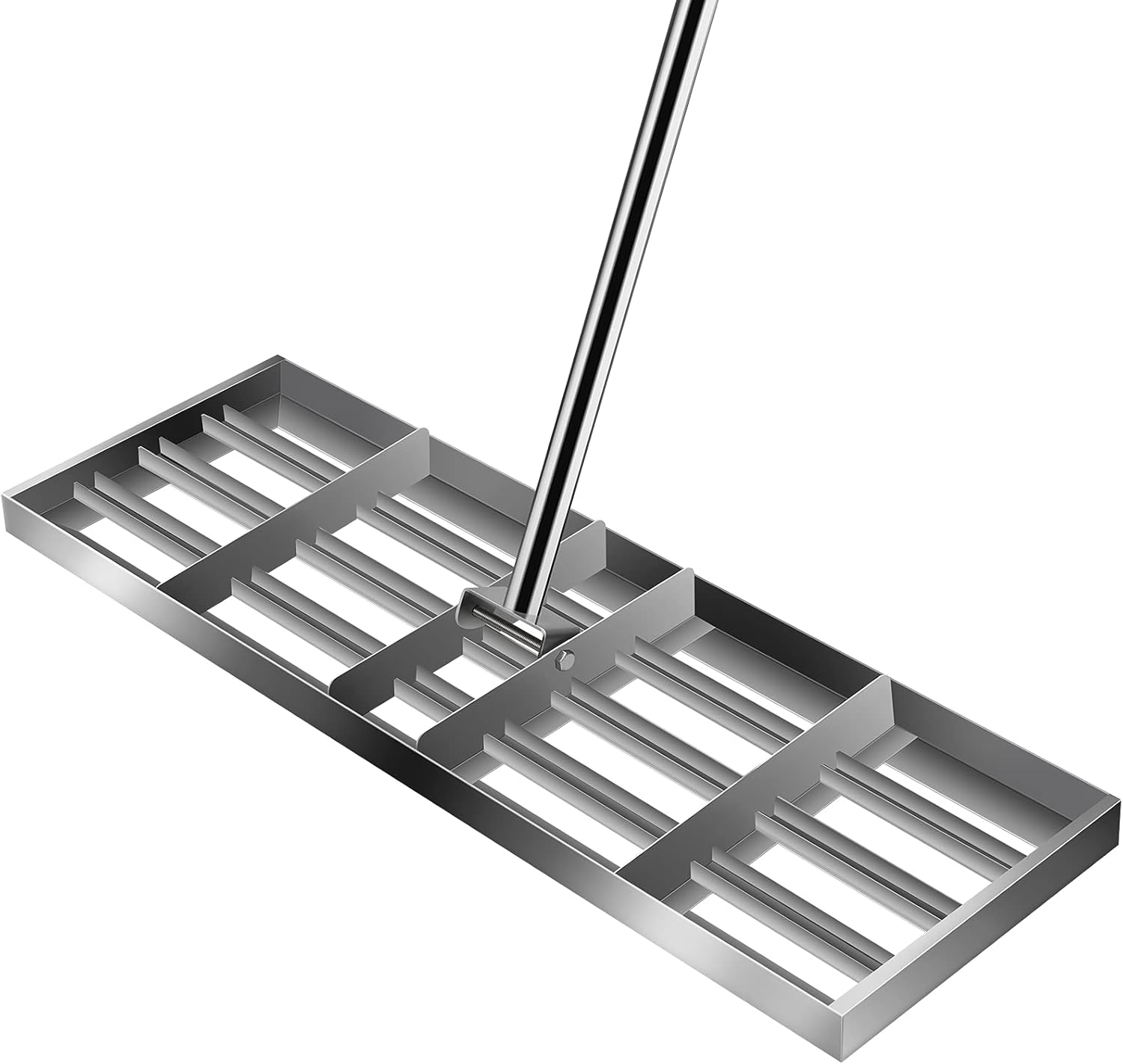 Doniks Lawn Leveling Rake 48'' x 10'' - Stainless Steel Lawn Leveling rake, with 76 inch Extra Long Handle Gardening Hand Tool Rake for Garden Backyard Lawn Farm (48 inch)