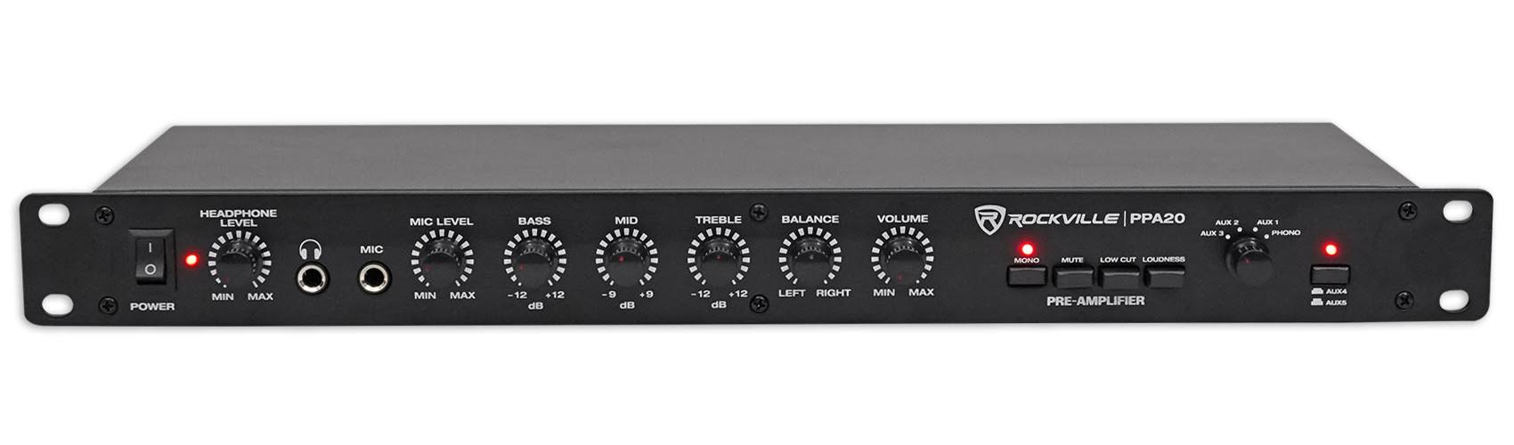 Rockville PPA20 Preamp Professional 1U Rack Mount Pre-Amplifier W/CRO