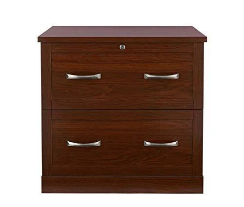 Realspace Premium 30x22W Lateral 2-Drawer File Cabinet, Brick Cherry