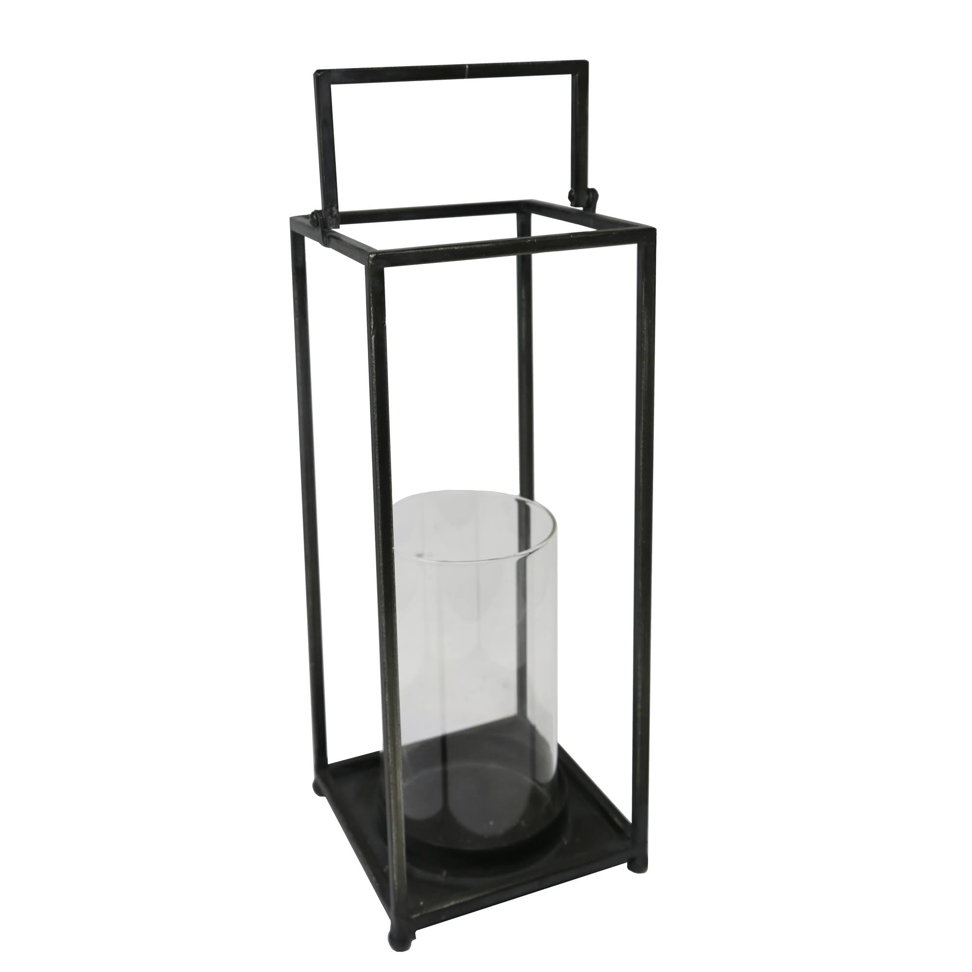 Sagebrook Home Metal u0026 Glass Lantern, Black