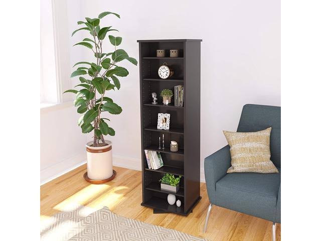 Prepac Two-Sided Spinning Tower Storage Cabinet, Black
