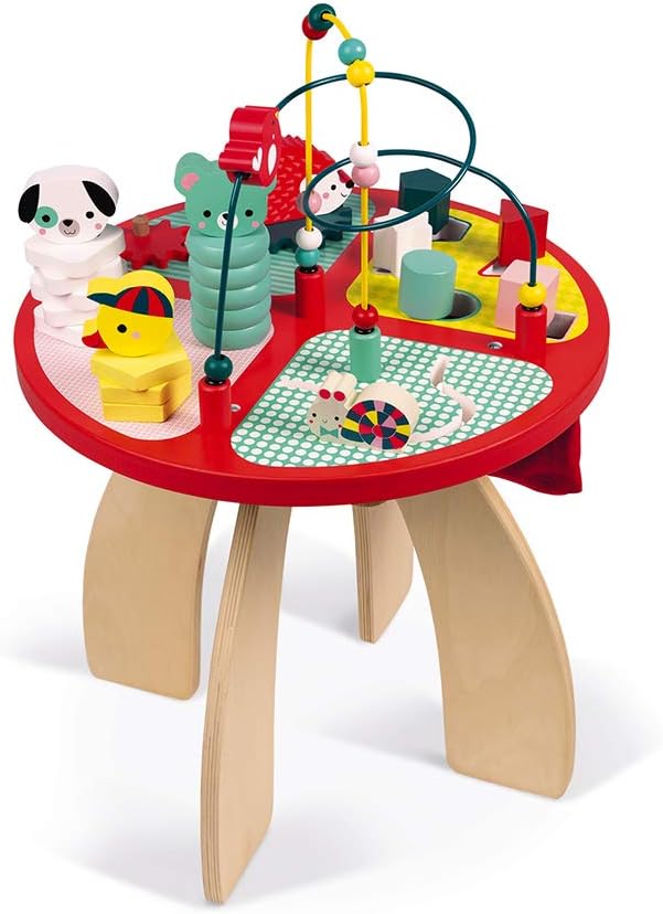 Janod Baby Forest Wooden Multi-Activity Table for Ages 1+, one Color, Youth Large / 11-13 (J08018)