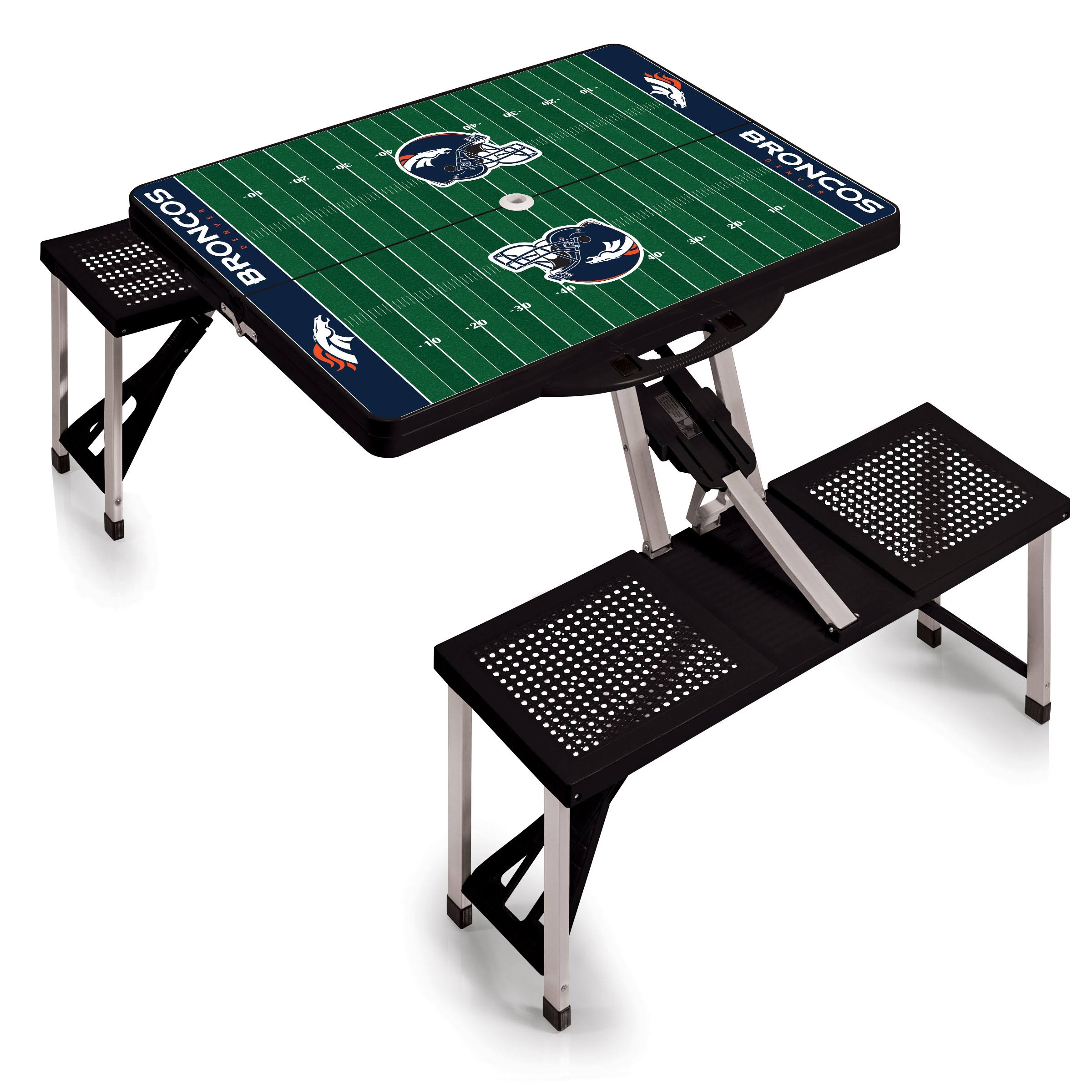 Denver Broncos Black Picnic Table
