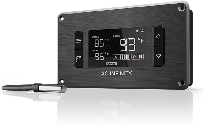 AC Infinity Controller 2, Fan Thermostat and Speed Controller, Controls AIRPLATE, MULTIFAN, USB Fans and Devices, for AV Cabinet Cooling Pack of 2