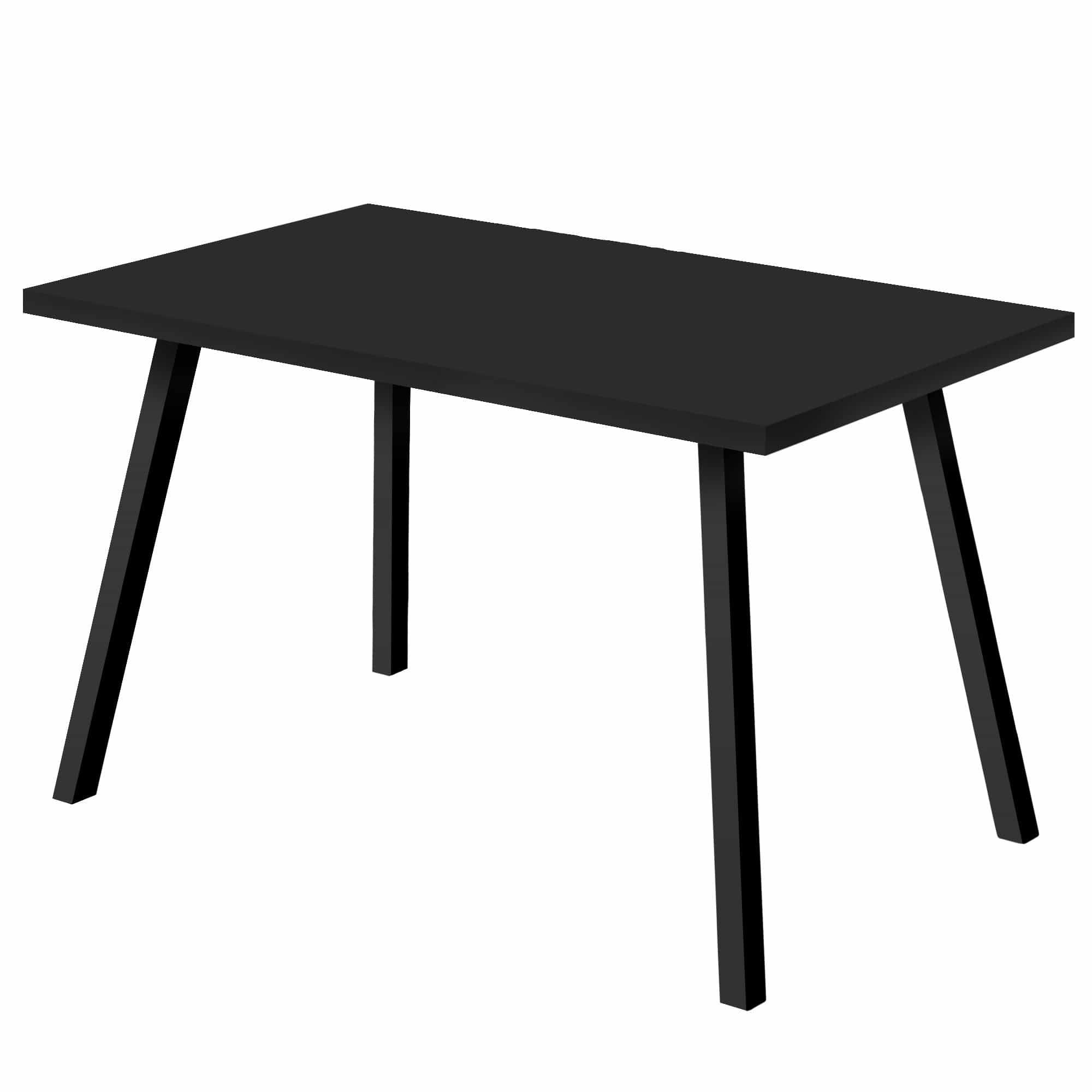60x22 x 36x22 x 31 Black Black Metal Dining Table