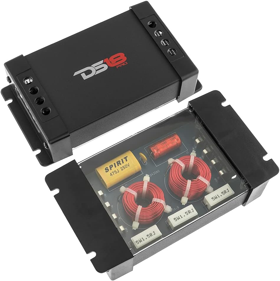 DS18 PRO-CFX Two-Way Passive Crossover 300W Car Audio Tweeter Mid Range Speaker (2 Pack) Pack of 2