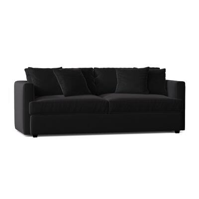 Mckenzie 93x22 Square Arm Sofa Mercury Row Body Fabric: Oscar Black