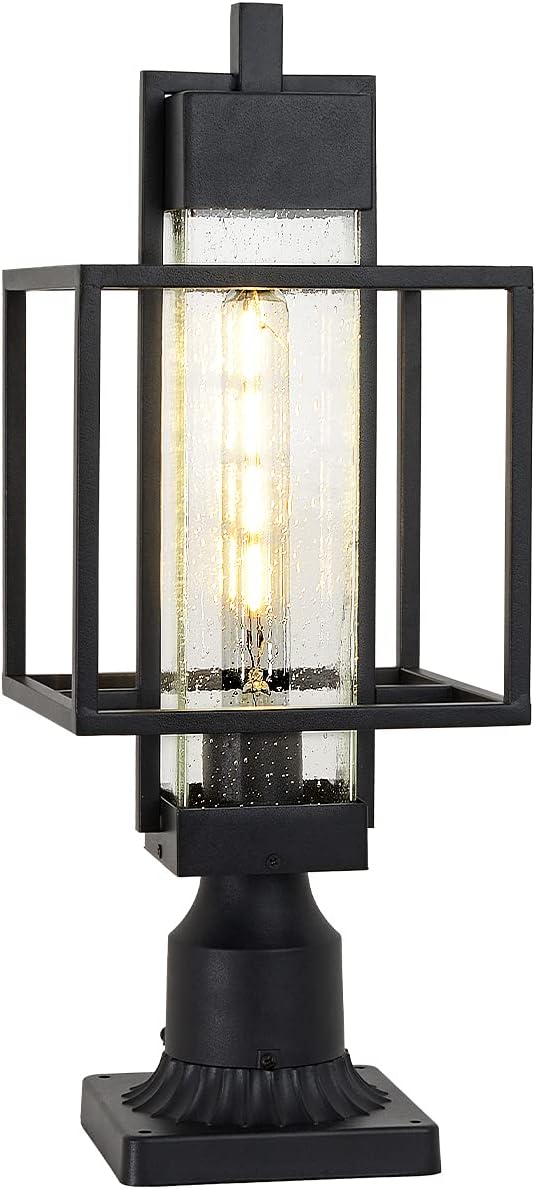 Modern Outdoor Post Light Exterior Post Lantern with 3-Inch Pier Mount Base, 20