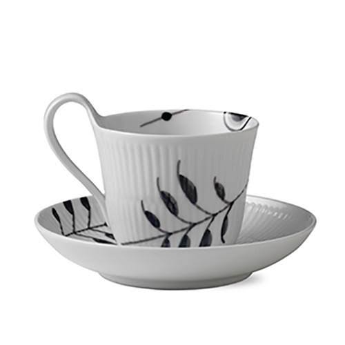 Royal Copenhagen Black Fluted Mega High Handle Cup and Saucer #2