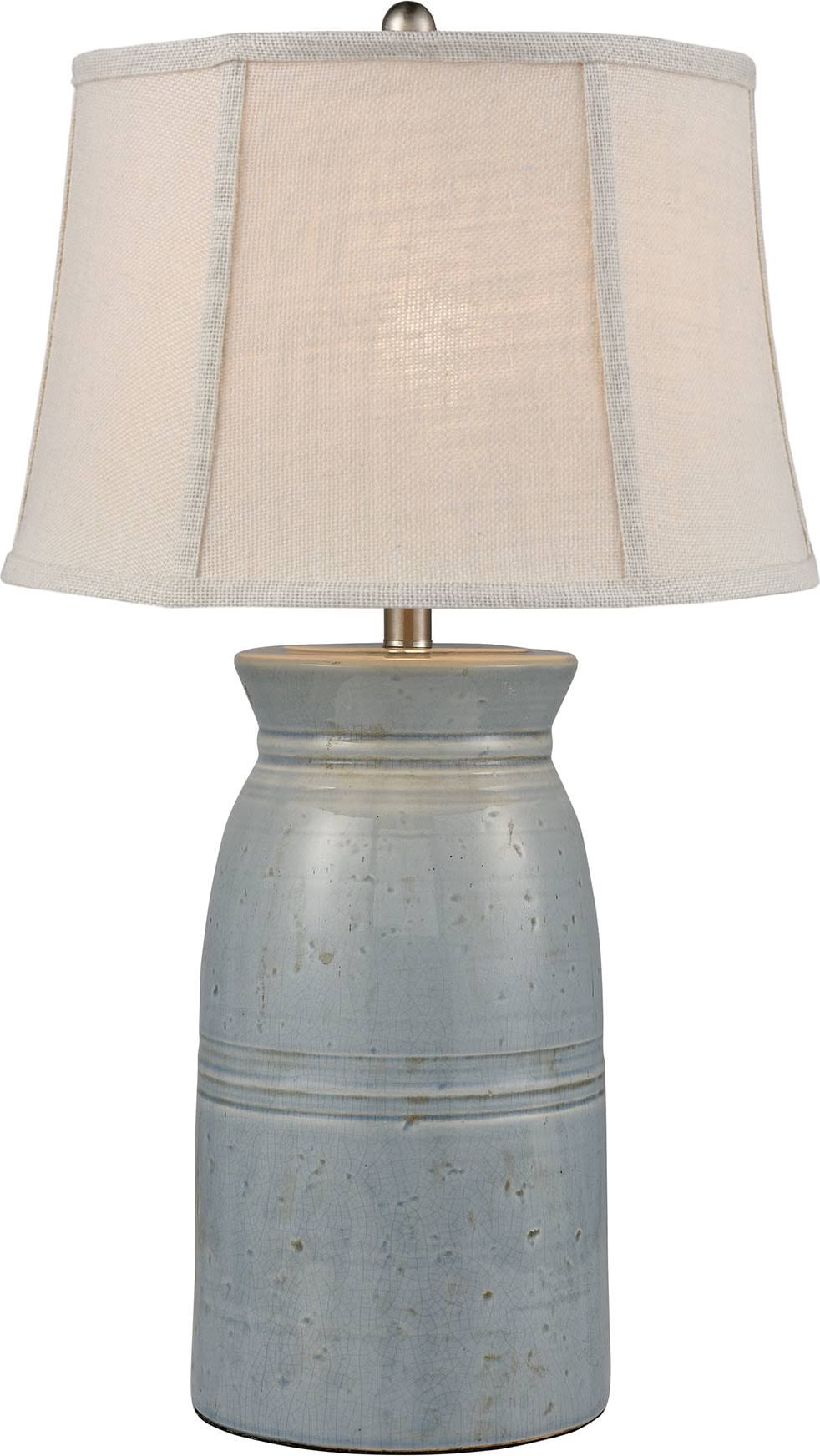 Stein World 77080 Mackinac Lightly Antiqued Blue Glaze Table Lamp