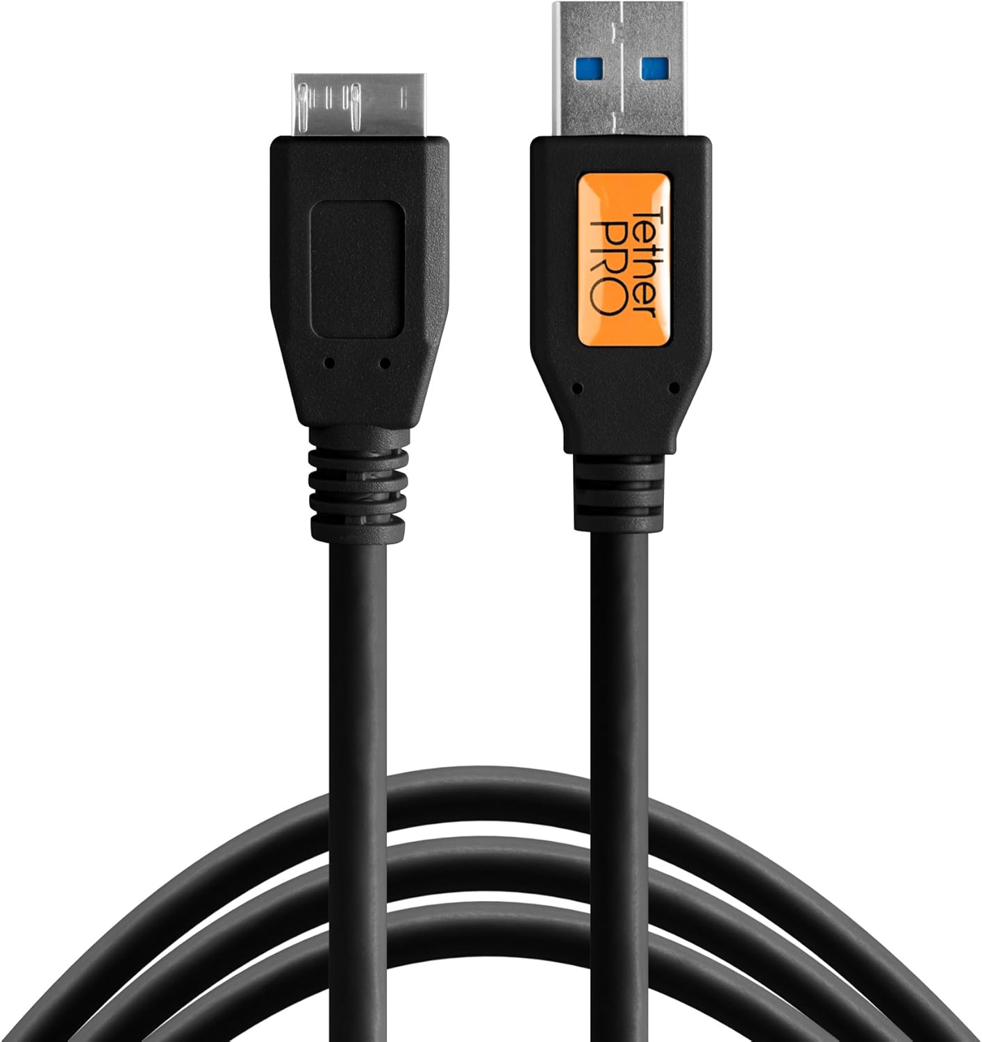 Tether Tools TetherPro USB 3.0 to Micro-B Cable, 15' (4,6m), High-Visibility Orange Pack of 2
