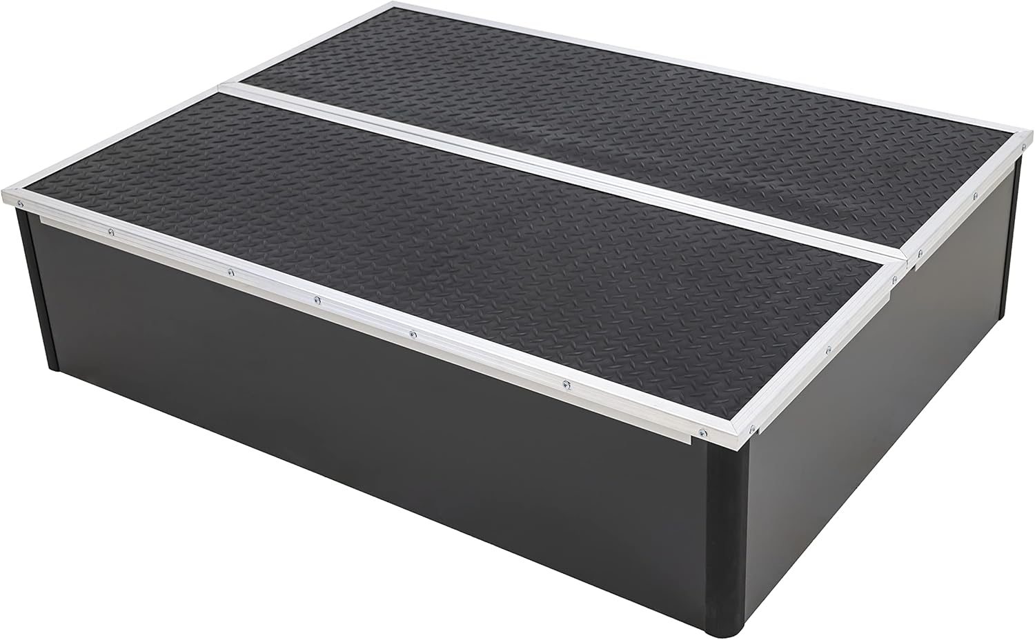 Durable and Portable Hinge-Top Black Stage Section, 48