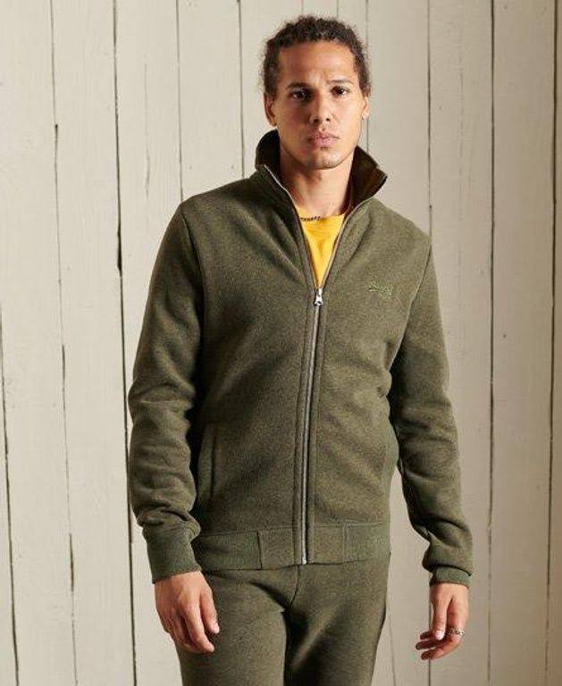 Superdry Vintage Logo Embroidered Zip Track Top - Green