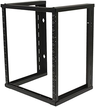 NavePoint 12U Wall Mount Open Frame 19 Inch Server Equipment Rack Threaded 16 inch Depth Black