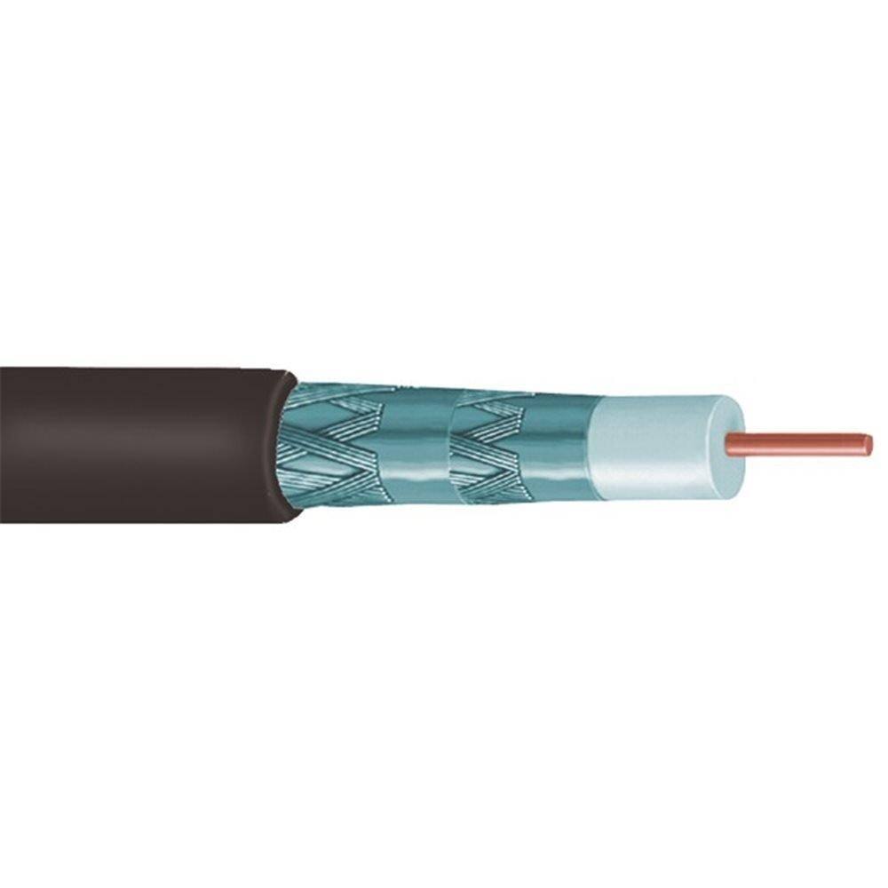Vextra V621qbb Quad Shield RG6 Solid Copper Coaxial Cable (Black)