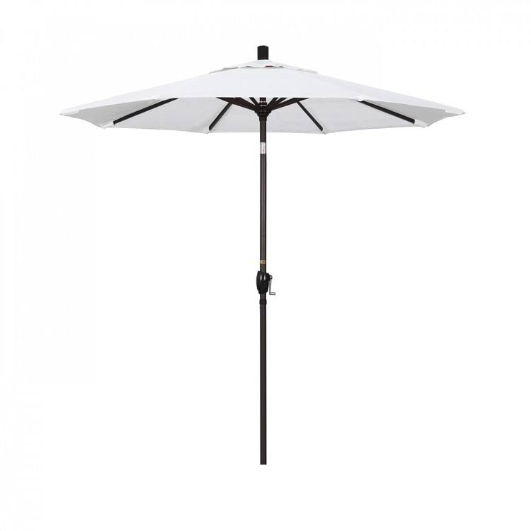 California Umbrella Pacific Trail Series 7.5& Patio Umbrella with Bronze Aluminum Pole and Ribs Push Button Tilt Crank Lift and