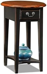 BOWERY HILL Oval End Table in Slate Black