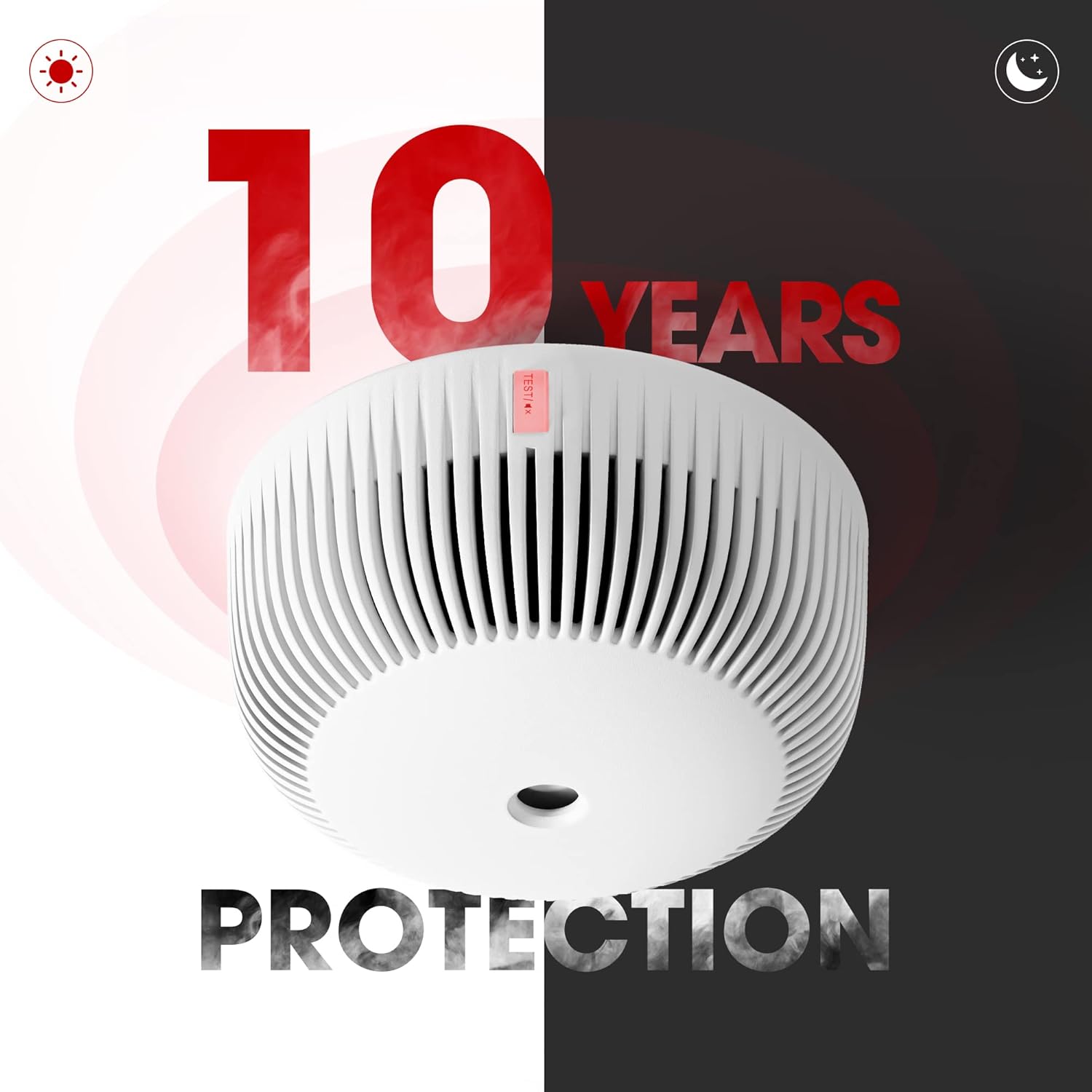 X-Sense Mini Smoke Detector with 10-Year Battery, Fire Alarm with Photoelectric Sensor, LED Indicator & Silence Button, XS03, Pack of 6