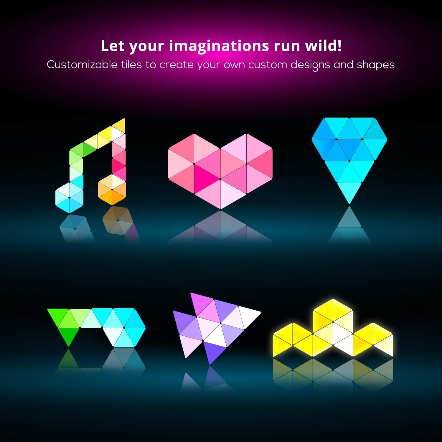 Koozam Smart Wall LED Light Panels | Create Customized Art Wall Decor & Watch As The Sound Activated Tiles Change Color with Music | WiFi Lighting Lamp Kit Compatible with Alexa Google Home