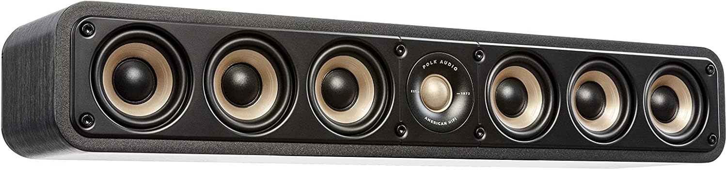 Polk Audio Signature Series S35 Center Channel Speaker (6 Drivers) | Surround Sound | Power Port Technology | Detachable Magnetic Grille