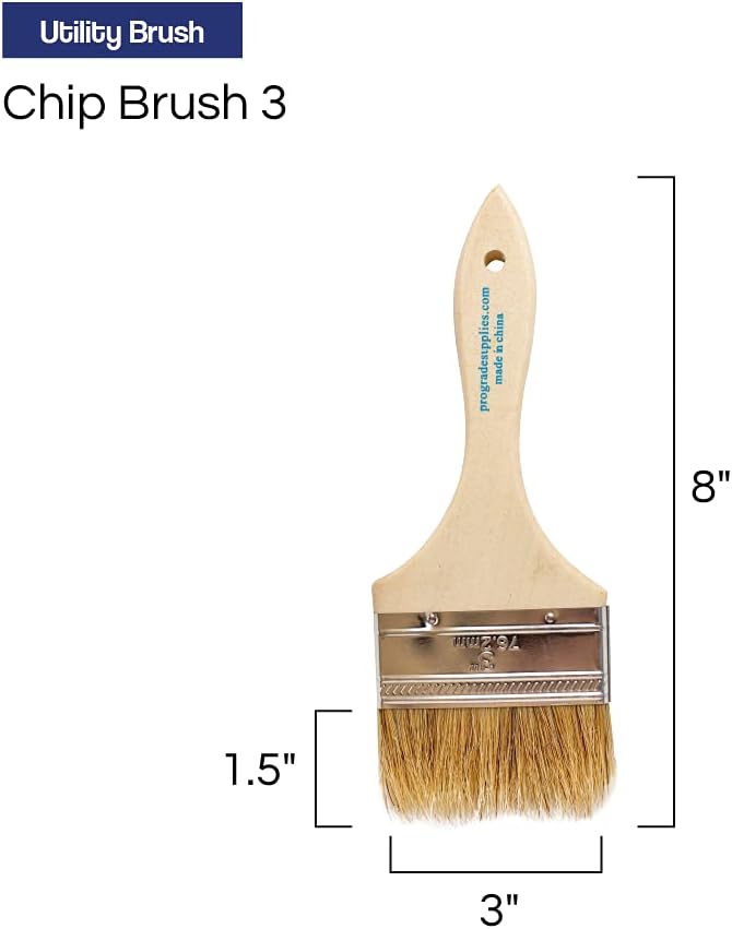 Pro Grade - Chip Paint Brushes - 12 Ea 3 Inch Chip Paint Brush Pack of 2