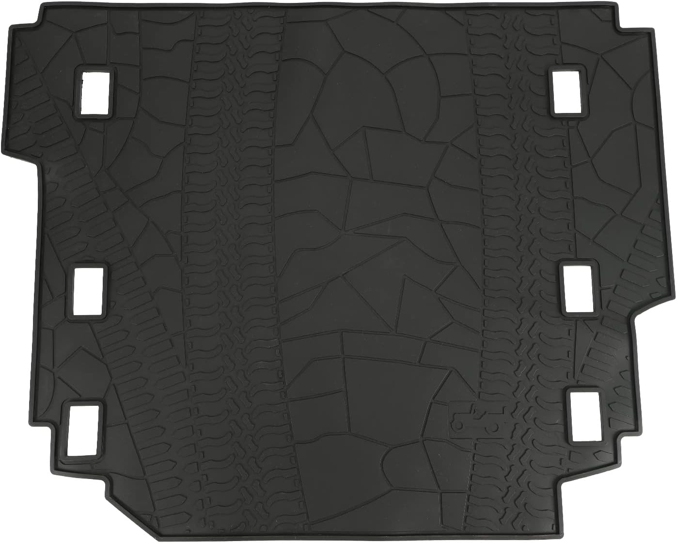 Black Rear Trunk Cargo Mat Compatible with 2018 2019 2020 2021 Jeep Wrangler JL Unlimited 4 Door Without Subwoofer All-Weather Guard Trunk Liner Carpet