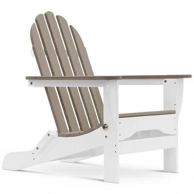 Hartington Plastic Folding Adirondack Chair Color: White/Coastal Gray