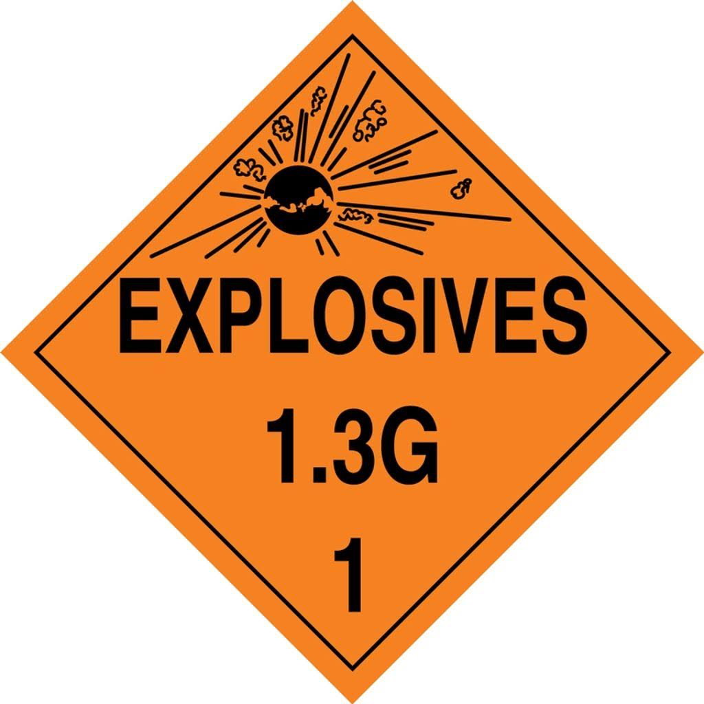 Accuform MPL122CT100 Shipping Labels u0026 Placards Dot Placards Explosives 13G(GRAPHIC)10 3/4x22 x 10 3/4x22 PF-CardStck 100pk