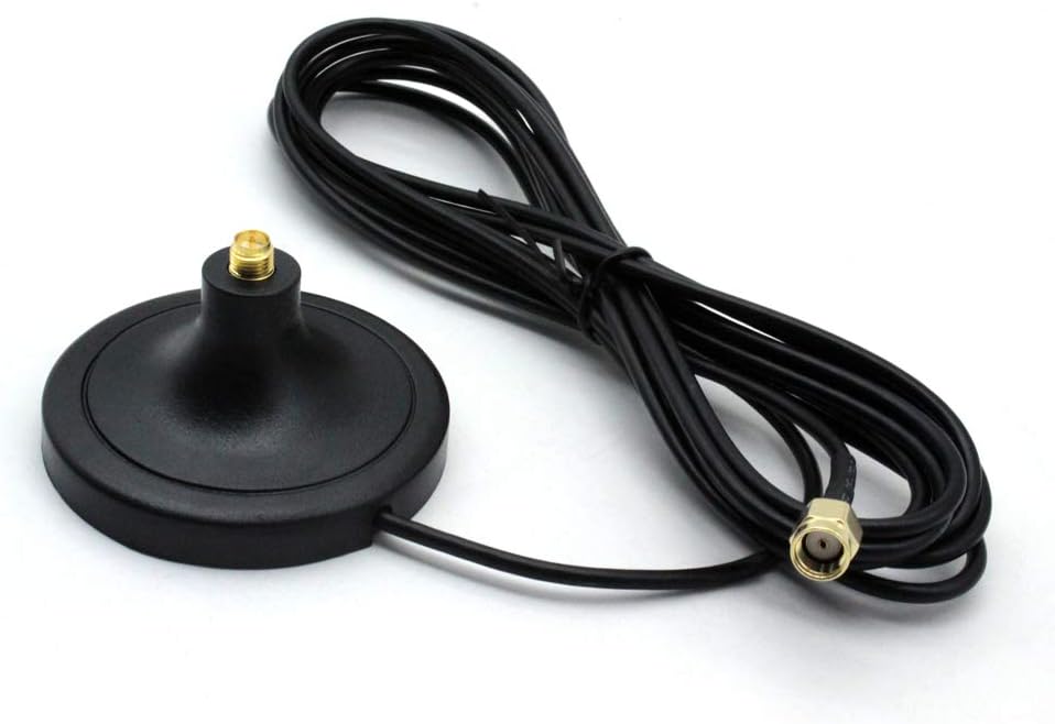 Wi-Fi Antenna Base, HUACAM HCM35N Wi-Fi Antenna Magnetic Stand Base RP SMA Male to Female Connector with 10 ft Extension Cable