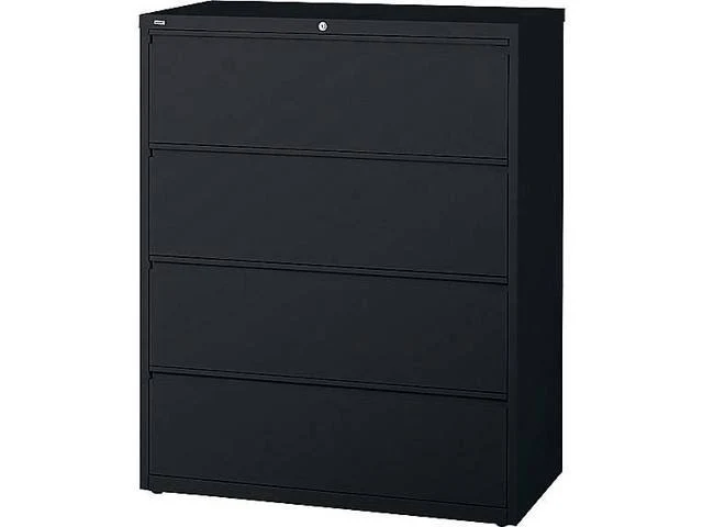 Staples 4-Drawer Commercial Lateral File Cabinet, Black