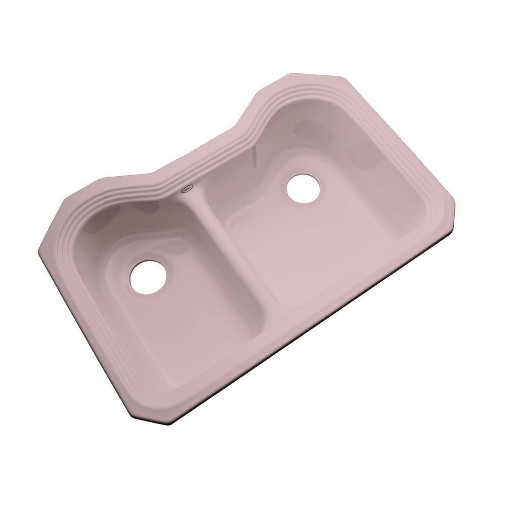 Thermocast Breckenridge Undermount Acrylic 33 in. Double Bowl Kitchen Sink in Wild Rose 46063-UM