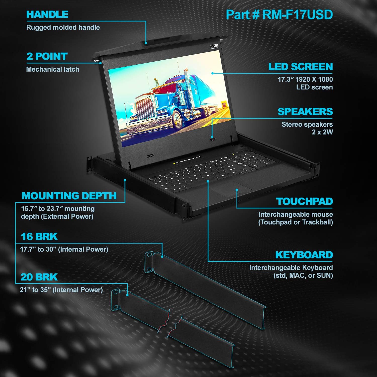 Crystal Image Tech - Rackmount Monitor - 1U 17