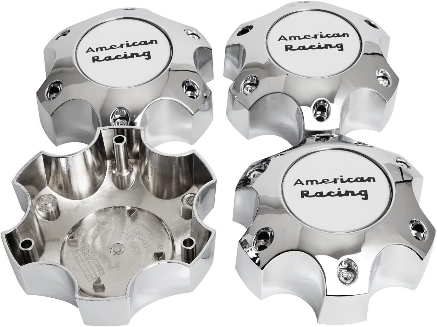 KitsPro Wheel Center Caps for American Racing CARB1456CH Cap AR893 6 Lug Hub Caps , Pack of 4 (American Racing)