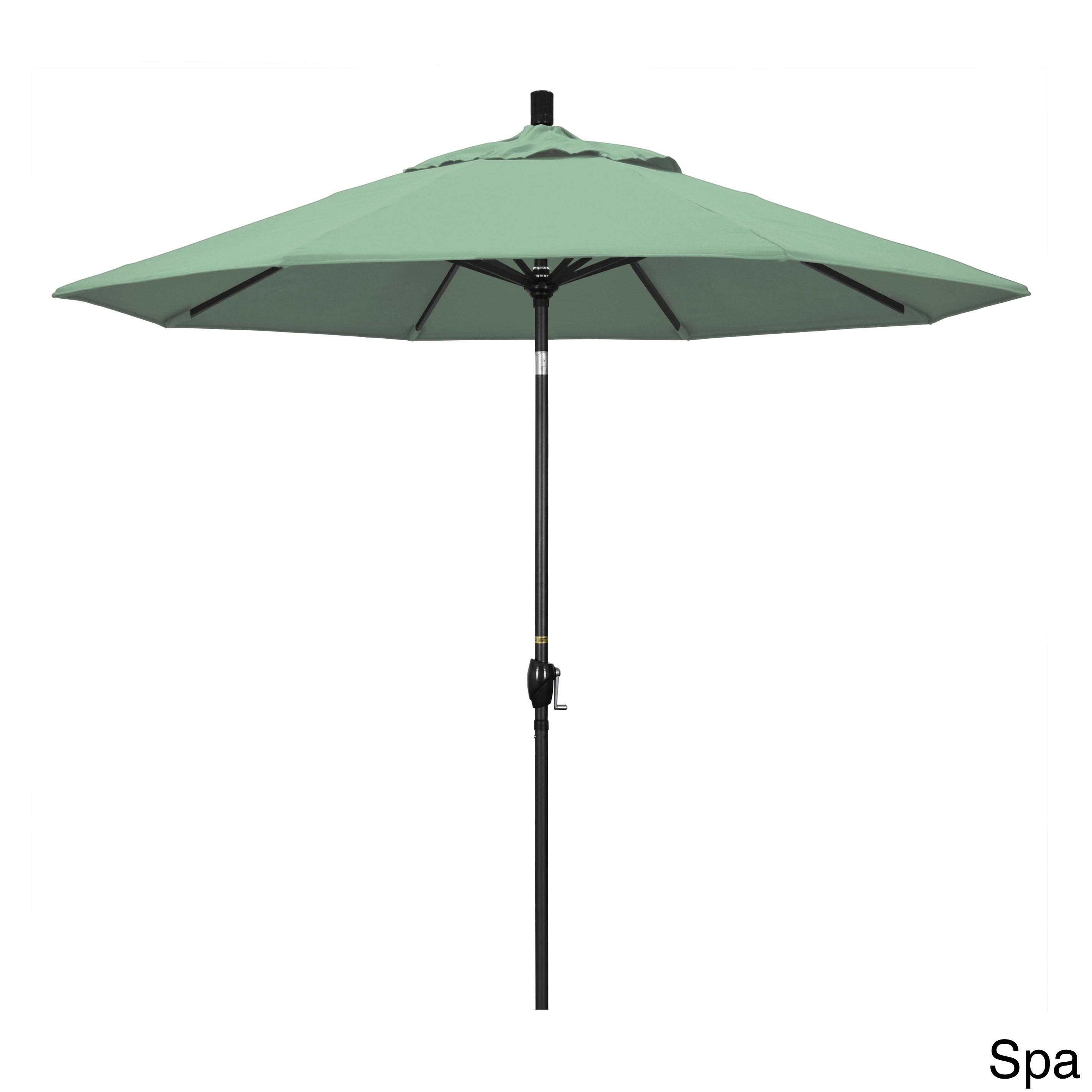 California Umbrella GSPT908302-SA13 9 ft. Aluminum Market Umbrella Push Tilt - Matted Black-Pacifica-Spa