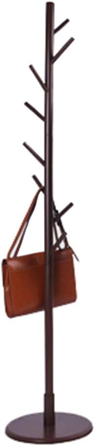 COAT RACK Floor Solid Wood Tree Hook Disc Hanger Single Rod Hanger (Color : A)