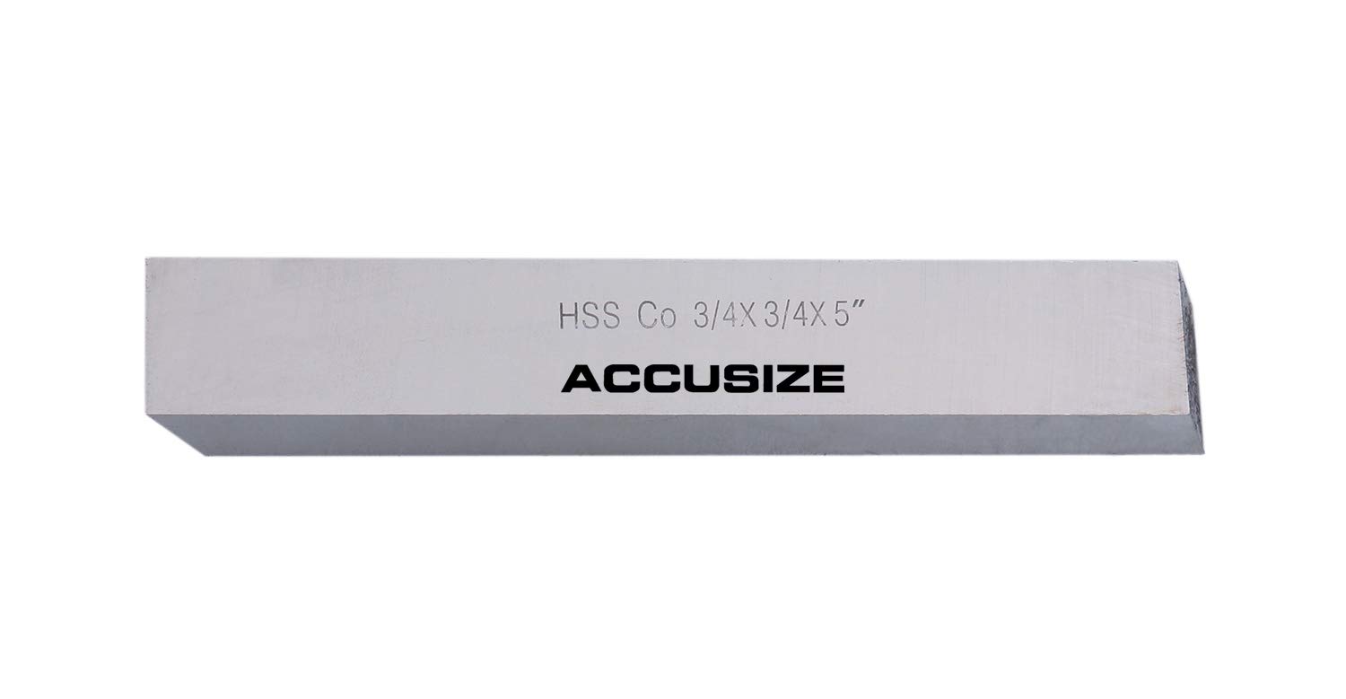 Accusize Industrial Tools 3/4'' x 3/4'' x 5'' (Width x Height x Oal) H.S.S. Plus 5% Cobalt Lathe Tool Bit, 5095-0052