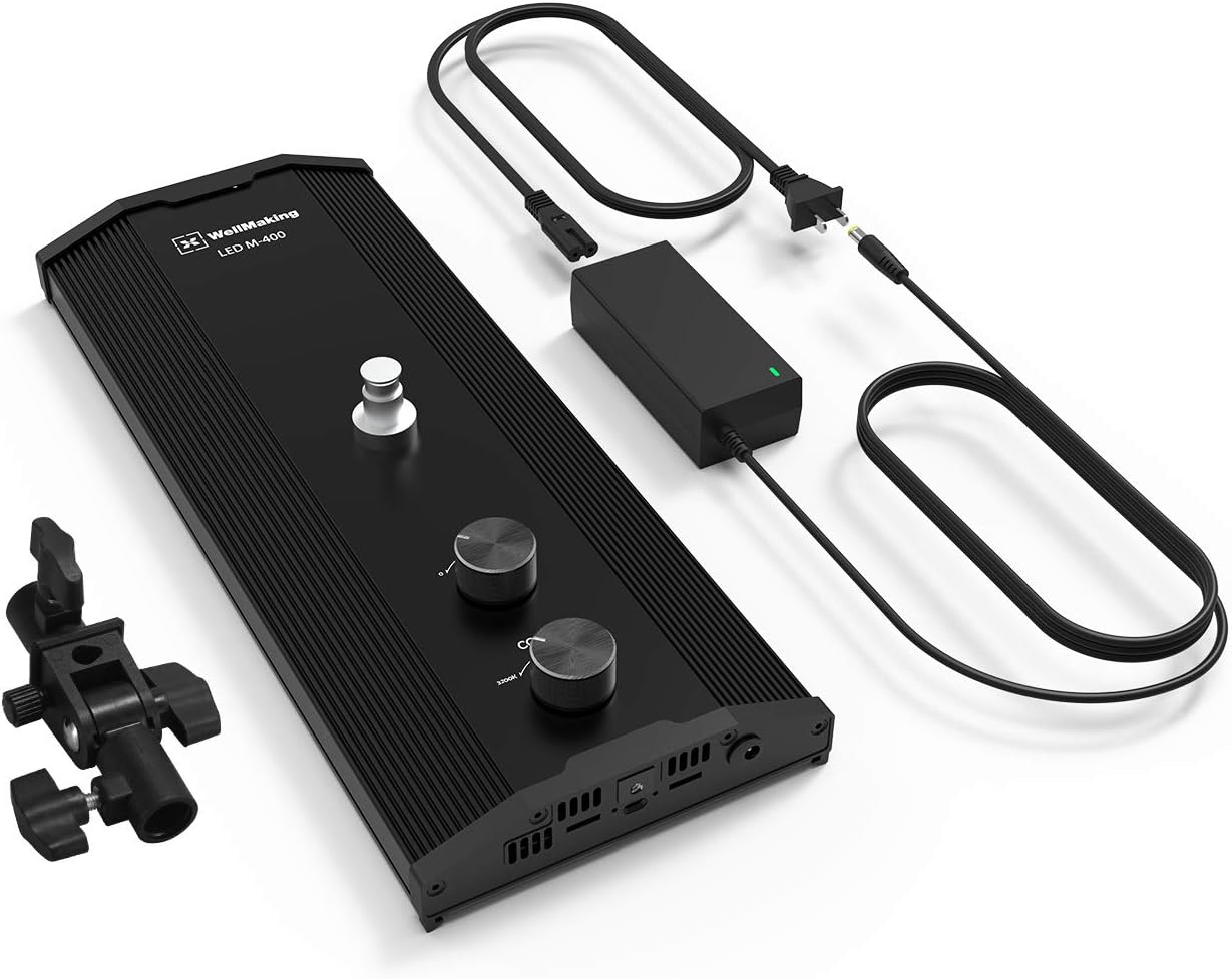 WELLMAKING 80W Panel LED Video Light Photography Lighting, CRI 96+Bi-Color 3200K-5600K Video Studio Lighting with Adjustable Brightness for Camera Video YouTube Product Portrait Live Stream Pack of 2