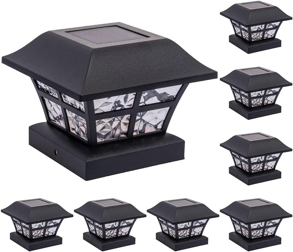 GreenLighting 4 Pack Evolve Solar Powered LED Post Cap Light for 4x4 or 5x5 Posts (White)