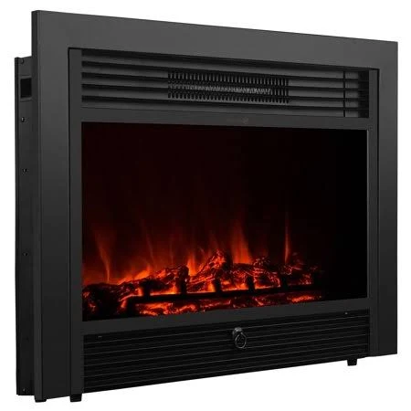 Xtremepowerus 28.5 inch 1500W Electric Insert Heater Fireplace Embedded Realistic Wood with Remote Control