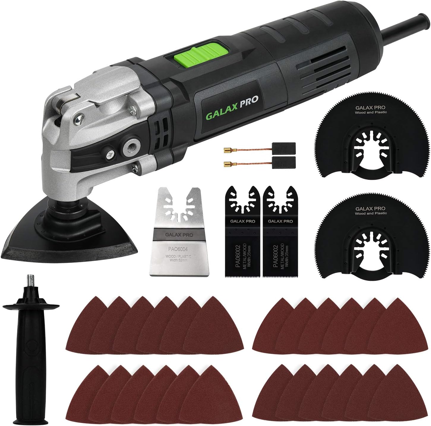 GALAX PRO 3.5A 6 Variable Speed Oscillating Multi Tool Kit with Quick Clamp System Change and 30pcs Accessories, Oscillating Angle:4&deg; for Cutting, Sanding, Grinding