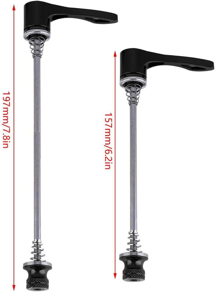 VGEBY1 1 Pair of Bicycle Skewers, 157MM /197MM Quick Releases Hub Wheel Shaft, Front and Rear Skewer.(Black) Pack of 2