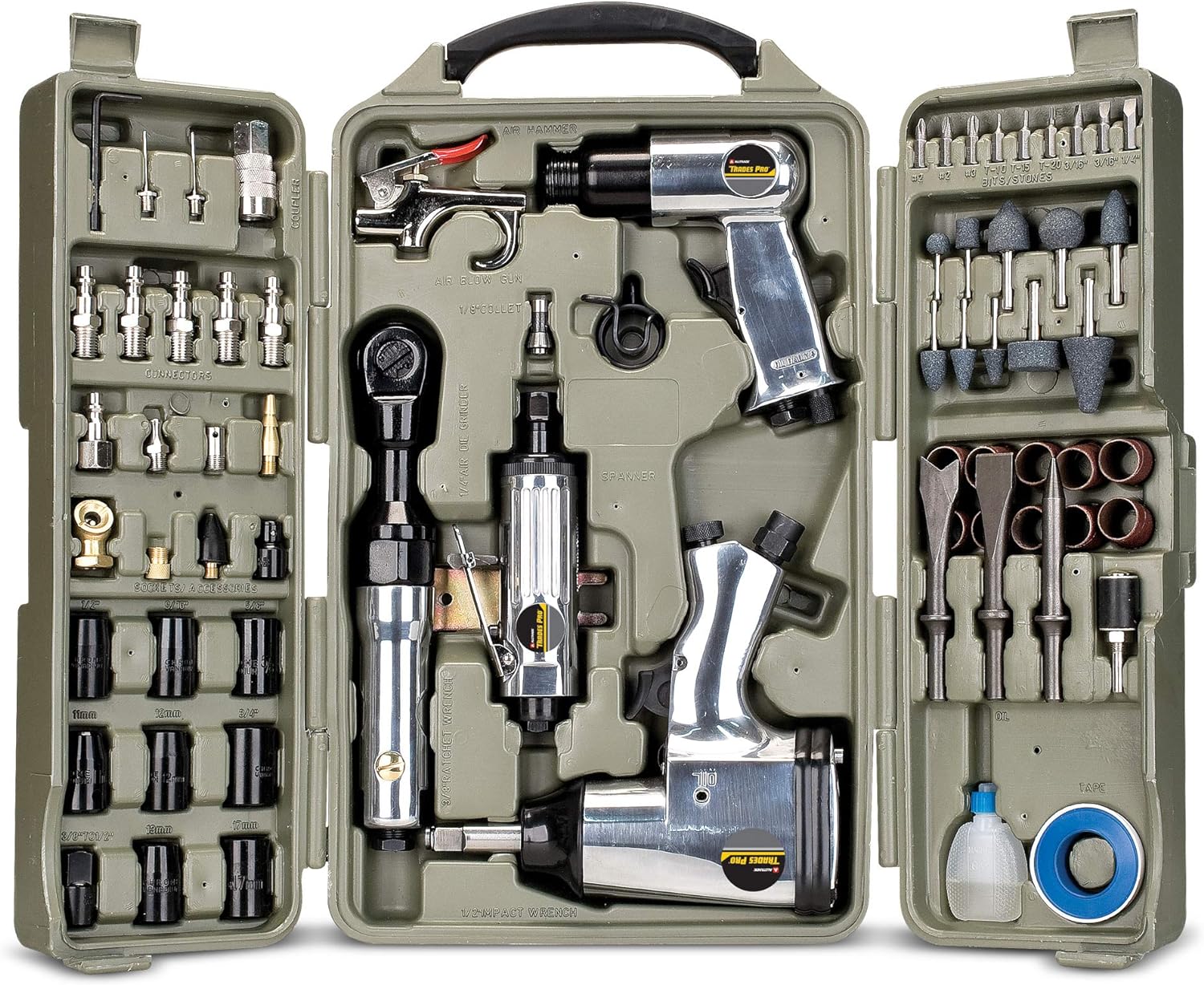 Tradespro 836668 Air Tools and Accessories, 71-Piece, Silver, Large