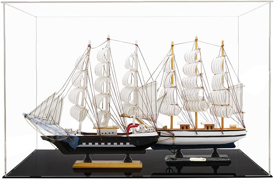 WANLIAN Self-Assembly Acrylic Display Case,Deluxe Dustproof Showcase,Cube Countertop Box for Pop Figures Collectibles Toys,Need Remove The Protective Film (12x8x10 inch; 30x20x25cm) Pack of 2