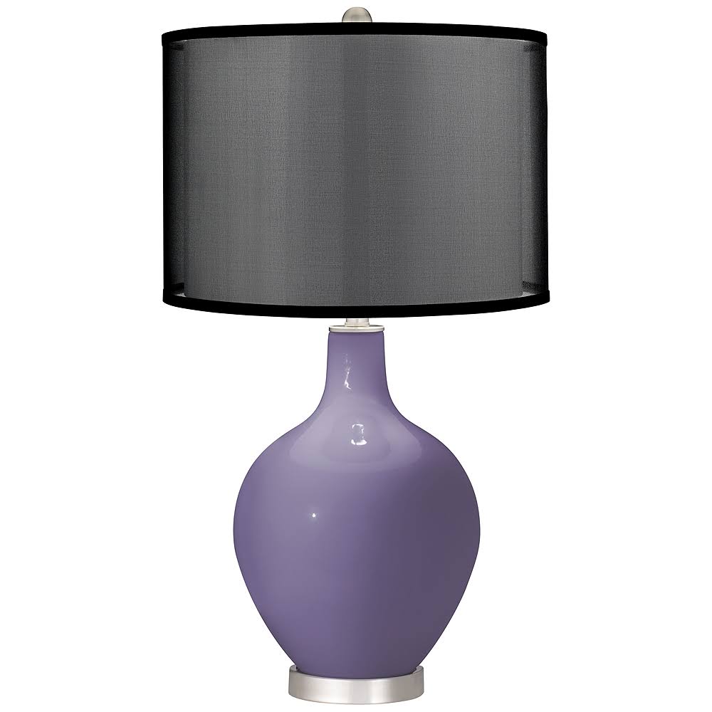 Color + Plus Purple Haze Ovo Table Lamp with Organza Black Shade